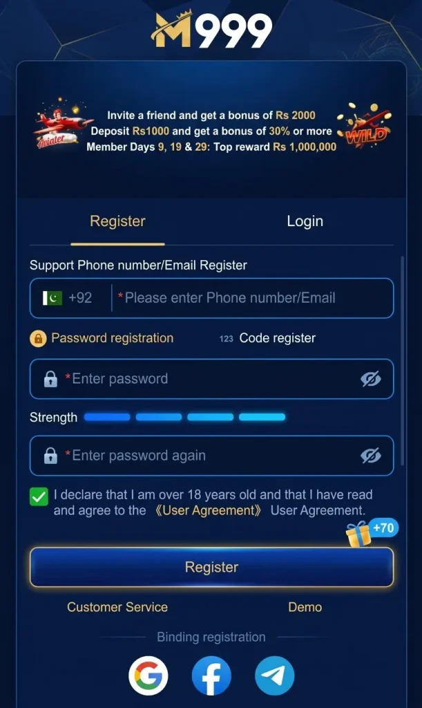 register & login M999